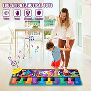 Floor Piano Mat, Musical Educational Keyboard Playmat for Kids Aged 1 2 3+ | Musical Animal Touch Play Toy & Dancing Mat, 25 Music Sounds Sensory Educational Toy, Ideal Gifts for Ages 1-3+ Boys Girls