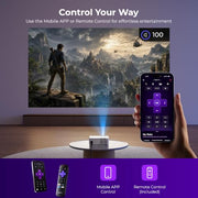 ELEPHAS Roku TV Smart Projector with Wi-Fi and Bluetooth | Built-in Roku TV, Works with Alexa & Google Home, Dolby Audio, Portable Mini Projector for Bedroom, Outdoor