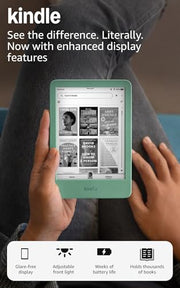 Amazon Kindle 16 GB (2024 model) - Light and compact, with fast page turns, and high contrast ratio - Matcha