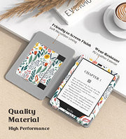 Moko Case for 7"/6.8" Kindle Paperwhite 12/11th Gen & Kindle Colorsoft for Signature Edition 2024, Slim PU Shell Cover with Auto-Wake/Sleep, Flowers