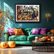 MINIWAN Halloween 1000 Piece Jigsaw Puzzle for Adults, 27.5" x 19.7" | Spooky Haunted House with Pumpkins & Witches, Challenging Fall Decor Puzzle, Unique Gift Idea for Halloween Enthusiasts