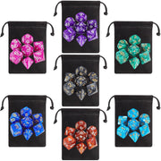 QMay 7 Sets Polyhedral Dice - 49 Pcs (7 X 7) DND Dice + 7 Drawstring Bags | 7 Colors D4 D6 D8 D10 D% D12 D20, Great for Dungeons&Dragons, MTG, Role Playing Table Games, Dice Goblins, RPG Players & DMs