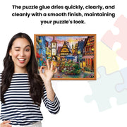 MasterPieces – Puzzle Glue with Wide Plastic Spreader, Easy to Apply, Dries Quick and Clear, Protects Finished Jigsaw Puzzles, Water-Soluble, 2 Pack, 5 oz Each
