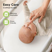 2pk Organic Baby Bassinet Sheets Boys, Girls, Fitted Sheet (Soft White) | 100% Cotton Bassinet Mattress Sheets, Compatible with Halo Bassinest Swivel Sleeper, Graco, Baby Delight, Universal Fitted