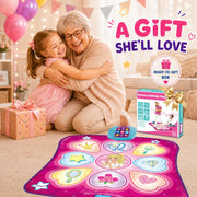 SUNLIN Dance Mat for Girls Ages 3-8, Interactive Dancing Game Pad, Pink | Dance Mixer Rhythm Step Playmat with LED Lights, Adjustable Volume, Built-in Music, Birthday Gift for Girls 3 4 5 6 Years Old