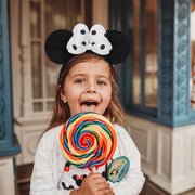 ODOCARE Handmade Mouse Ears Headband for Women and Ladies, Polka Dot Bow Mini Ears Costume Accessories
