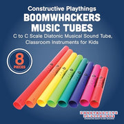 Constructive Playthings Boomwhackers Music Sensory Sound Tubes, Set of 8 | C to C Scale Musical Sound Tube, Classroom Instruments for Kids, Diatonic Set of 8