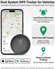 GPS Tracker for Vehicles, Real-Time Undetectable GPS Tracker for Car - No Monthly Fee & SIM Card for Hidden Magnetic GPS Locator for Android and iPhone, Ultra-Slim, IP68 Waterproof, Safe & Durable