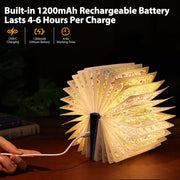 Ba suns Book Lamp Decor, Gift for Book Lovers, Rechargeable Book Light | Reading Light, Portable Paper Lamp with Touch Control, Decor for Home Library Bookshelf, Gift for Women Readers (Blue)