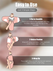 Newborn Swaddle Blanket Wrap 0-3 Months (3-Pack) - Adjustable Infant Sleep Sack, 100% Cotton Anti-Startle Soothing Sack, Soft Breathable Nursery Bedding - Dusty Rose + Pearl + Mauve