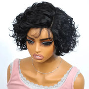 (Wadjet) Body Wave Pixie Cut Human Hair Lace Wig, Short Brazilian Style with Baby Hair