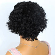 (Wadjet) Body Wave Pixie Cut Human Hair Lace Wig, Short Brazilian Style with Baby Hair