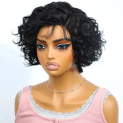 (Wadjet) Body Wave Pixie Cut Human Hair Lace Wig, Short Brazilian Style with Baby Hair