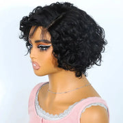 (Wadjet) Body Wave Pixie Cut Human Hair Lace Wig, Short Brazilian Style with Baby Hair