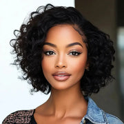 (Wadjet) Body Wave Pixie Cut Human Hair Lace Wig, Short Brazilian Style with Baby Hair