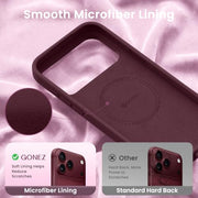 GONEZ for iPhone 18 Pro-Max Case/17 Pro Max Case, Compatible with MagSafe | Burgundy, Screen Protector, Full Camera Protection, Premium Silicone Cover Shockproof Drop Protection Slim Phone Case