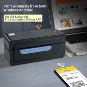 JADENS Bluetooth Thermal Shipping Label Printer, Wireless 4x6 Label Printer | Compatible with Android, iPhone, Windows & Mac, Widely Used for, Amazon, Shopify, Etsy, USPS(Blue)