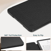 Fintie Slim Case for 7" Kindle Paperwhite 12th Gen 2024 & Kindle Colorsoft | Lightweight PU Leather Hard Back Shell Cover, Magnetic Closure, Auto Wake/Sleep, for Kindle Paperwhite 2024, Black