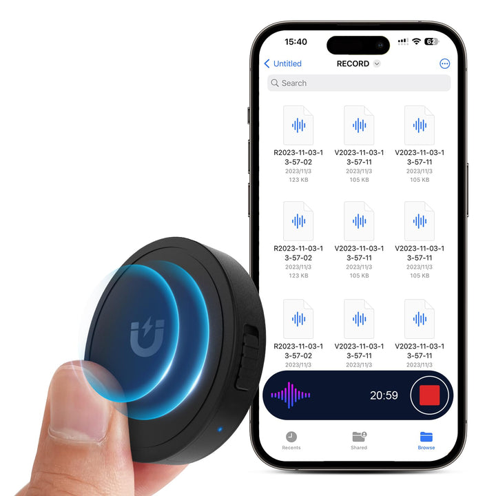 132G (9800 Hour) Voice Activated Recorder - Elasound Voice Recorder with AI-Intelligent Triple Noise Reduction, Portable Audio Recorder for Work, Lectures,100H Continuous Recording Device