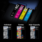 Epson 812 Genuine Ink Cartridge XL Black and Standard Color Combo Pack | Works With WorkForce Pro WF-7310 WF-7820 WF-7840 EC-C7000 Printers