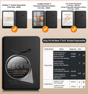 Moko Case for 7"/6.8" Kindle Paperwhite 12/11th Gen & Kindle Colorsoft for Signature Edition 2024, Slim PU Shell Cover with Auto-Wake/Sleep, Flowers