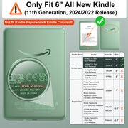 MoKo Case for 6" Amazon Kindle Basic 11th Gen 2024/2022, Matcha | Lightweight Shell Cover, Auto Wake/Sleep, Slim, Waterproof, for Amazon Kindle Basic 11th gen