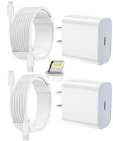 iPhone Charger Fast Charging, USB C Charger Block, 6FT/10FT Lightning Cable | For Apple iPhone 14/13/12/11 Series, 2-Pack 6FT/10FT Long USB C to Lightning Cables, AirPods with Lightning Charging Case