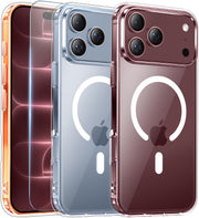 Temdan for iPhone 18 Pro Max Case/iPhone 17 Pro Max Case Clear | Compatible with Magsafe, Screen Protector, Military-Grade Protection, Shockproof Slim Magnetic Phone Case,6.9"