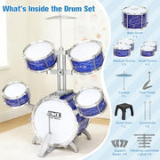 Kids Drum Set for Toddlers 1-3, 5-Piece Light Up Jazz Drum Kit with Stool | Upgraded Jazz Drum Set for Kids, Lights Musical Instrument, Beginner Kit, Birthday Christmas Gift for Boys Girls Ages 3-5 5-7