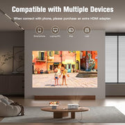 AuKing Projector, 2024 Upgraded Mini Projector, Full HD 1080P Home Theater Video Projector, Compatible with HDMI/USB/AV/Smartphone/TV Box/Laptop