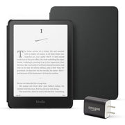 Amazon Kindle Paperwhite Bundle: Includes, Amazon Kindle Paperwhite 16GB | Plant-Based Leather Cover | Black, & Power Adapter