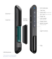 Wireless Presenter, Hyperlink Volume Control Presentation Clicker RF 2.4GHz USB PowerPoint Clicker Presentation Remote Control Pointer Slide Advancer (Black)