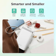 Nelko P21 Label Maker Machine with Tape, Bluetooth Label Printer, White | Creative App & Multiple Templates, Inkless Printing, Built-in Cutter, Ideal for School, Teacher Supplies, Office, and Home