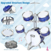 Kids Drum Set for Toddlers 1-3, 5-Piece Light Up Jazz Drum Kit with Stool | Upgraded Jazz Drum Set for Kids, Lights Musical Instrument, Beginner Kit, Birthday Christmas Gift for Boys Girls Ages 3-5 5-7
