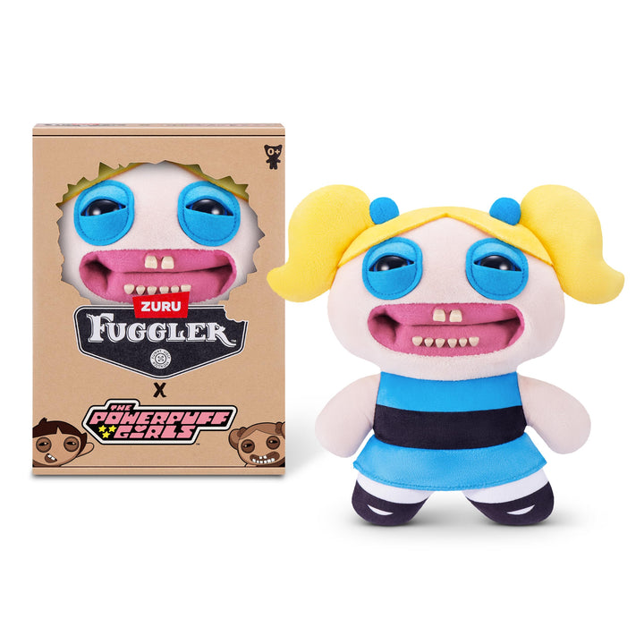 Fuggler Powerpuff Girls 9-Inch Plush Toy (Bubbles) by ZURU – Funny Ugly Monster Stuffed Animal with Human-Like Teeth, Collectible Plush for Kids, Tweens, Teens, Adults & Cartoon Fans