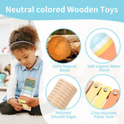 Kids Musical Instruments Set Wooden Montessori Toys for Boys and Girls | musical toy for kids 18 month+, xylophone tambourine set for kids preschool educational, Christmas birthday gift