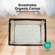 2-Pack Mini Crib Sheets Fitted, 38x26 Pack N Play Mattress Sheets (Elly) | Organic Cotton Sheets for Pack and Play Mattress, Soft, Breathable Playard Bedding Sheet, Mini Toddler Bed Cover, Boys, Girls