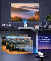Magcubic Mini Projector with WiFi and Bluetooth, 4K Support Smart Portable Projector, Small Proyector with 200ANSl & AutoKeystone, 180° Rotation HY300Pro Video Proyector for Bedroom, Movie, Outdoor