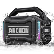 ANCOON Speakers Bluetooth Wireless: 80W(Peak) Loud Speaker with Bass | 20H, Rugged, IPX6 Waterproof, Large Jobsite Speakers for Work, Outdoor, Workshop, Garage - Portable Handle with TWS (Black)
