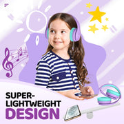 JoySpark Kids Bluetooth Headphones Over-Ear, 60Hrs, Built-in Mic-Purple | 85/94dB Volume Limited, Bluetooth 5.3, Stereo Sound, Lightweight Kids Wireless Headphones for Kids Toddler Travel School
