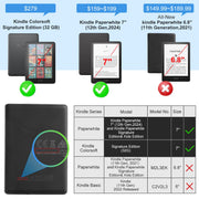 CoBak Case for 7"/6.8" Kindle Paperwhite 13/12th Gen &Kindle Colorsoft 2026 | for Signature Edition (2026/2024), Foldable Kickstand, Card Slot, Hand Strap, Auto Sleep/Wake, PU Leather Stand Cover