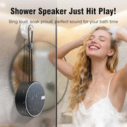 INSMY C12 IP67 Waterproof Shower Bluetooth Speakers Portable Small Speaker | Speakers Bluetooth Wireless,Loud Clear Sound,Support TF Card,Suction Cup,for Outdoor Kayak Canoe Beach Gift (Black)