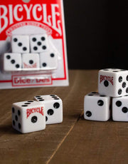 Bicycle 5 Dice Set Six Sided D6 Standard Game White Black 16 mm | Premium quality, Made with recycled and sustainably sourced materials, 5 count