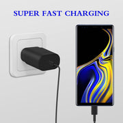 Type C Charger Fast Charging 2-Pack 25W Long 6FT USB C Cable | USBC Charger Block Compatible with Galaxy S26 S25 S24 S23 S22 S21/iPhone 17/16/16 Pro Max/15/15 Pro Max/15 Plus-Black