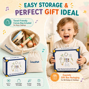 LexoPals Kids'Musical Instruments Set, Montessori Toys for Toddlers | 2-in-1 Piano Xylophone & Wooden Toys Set, Neutral Preschool Educational Percussion Instruments, Birthday Gifts for Kids