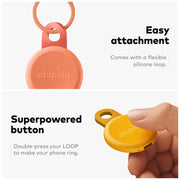 Chipolo Loop - Rechargeable Bluetooth Tracker for Key and Item Locator | Compatible with Apple or Google, Call Your Phone & Out of Range Alerts for Android (Charcoal)