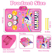 Toys for 1 Year Old Girl Gifts: 3 in 1 Baby Musical Mat Toddler Toy Age 1-2 | Piano Drum Animal Touch Unicorn Toys - Infant Music Toy 12-18 Months Babies Birthday Gifts for 1 2 3 Year Old Boys Girls