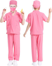 ICECUTE Doctor Scrubs for Kids,7 Pcs Scrubs Costume with Accessories 3-11Y