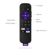 Roku TV Remote Control (Official Manufacturer Product) | Simple Setup & Pre-Set App Shortcuts - Replacement Remote Compatible with RokuTV Models ONLY (Not Roku Players)
