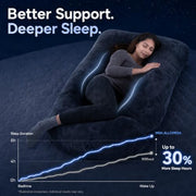 ALLOPERA U Shape Pregnancy Pillow - Full Body Maternity Pillow for Sleeping | Side Sleeper Support for Back, Belly, Hip & Leg, Pregnant Women, Removable & Washable Cover, Adjustable Fill, 57 Inch, Velvet